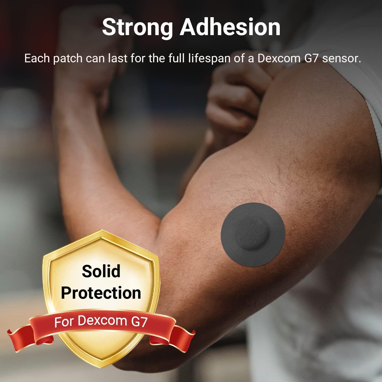 KOVOQ KOVOQ - Dexcom G7 Over Patches - Waterproof 25-Pack Dexcom Stelo & G7 Over Patches with Reusable Hardshell Cover, Latex-Free, Hypoallergenic, Long-Lasting, Breathable (BLK)