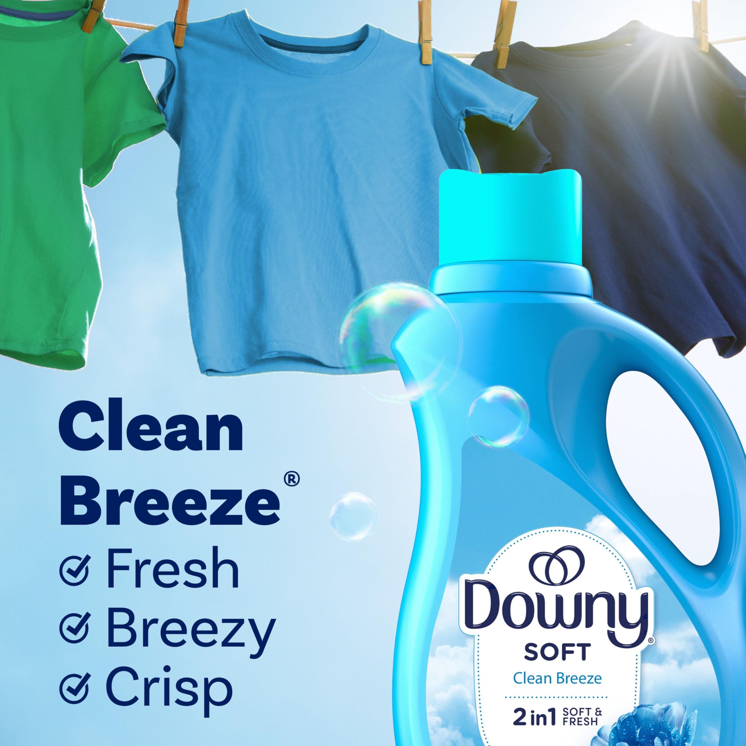 Downy Downy Fabric Softener Liquid, Clean Breeze Scent, 111 fl oz, 150 Loads