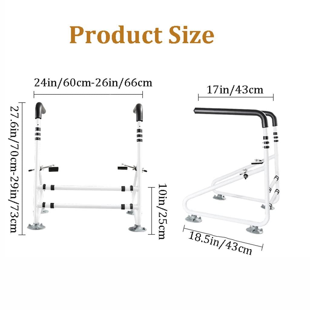 SOBOUR Compact Assist Toilet Safety Rails,Toilet Safety Frames & Rails for Elderly,Medical Bathroom Assist,Padded Armrest,No Punching Support Frame