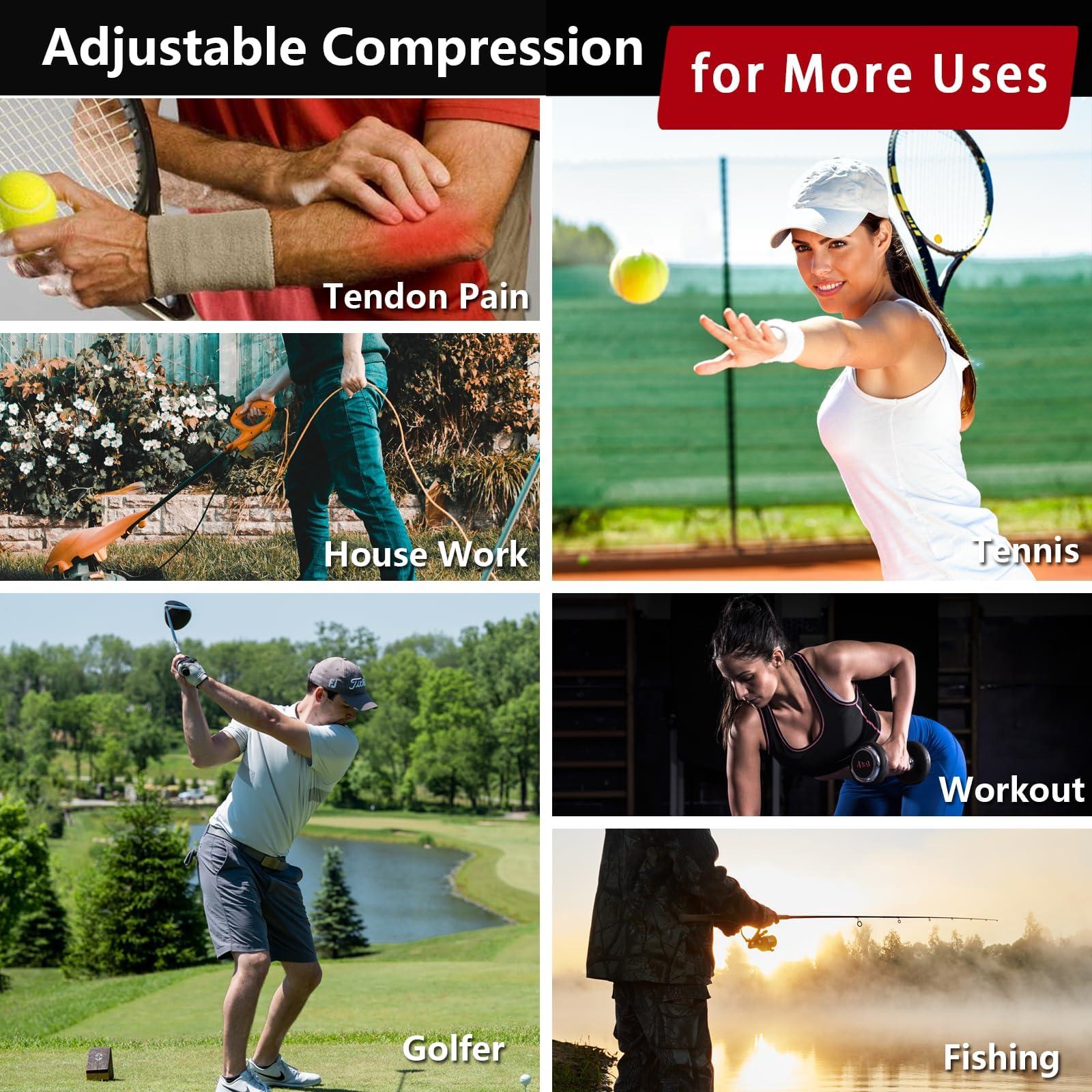 Kenspeed Kenspeed Elbow Brace for Tendonitis, Tennis Golfer\'s Elbow Pain Relief, with Removebale Pad adjustable elbow relief strap for Men and Women