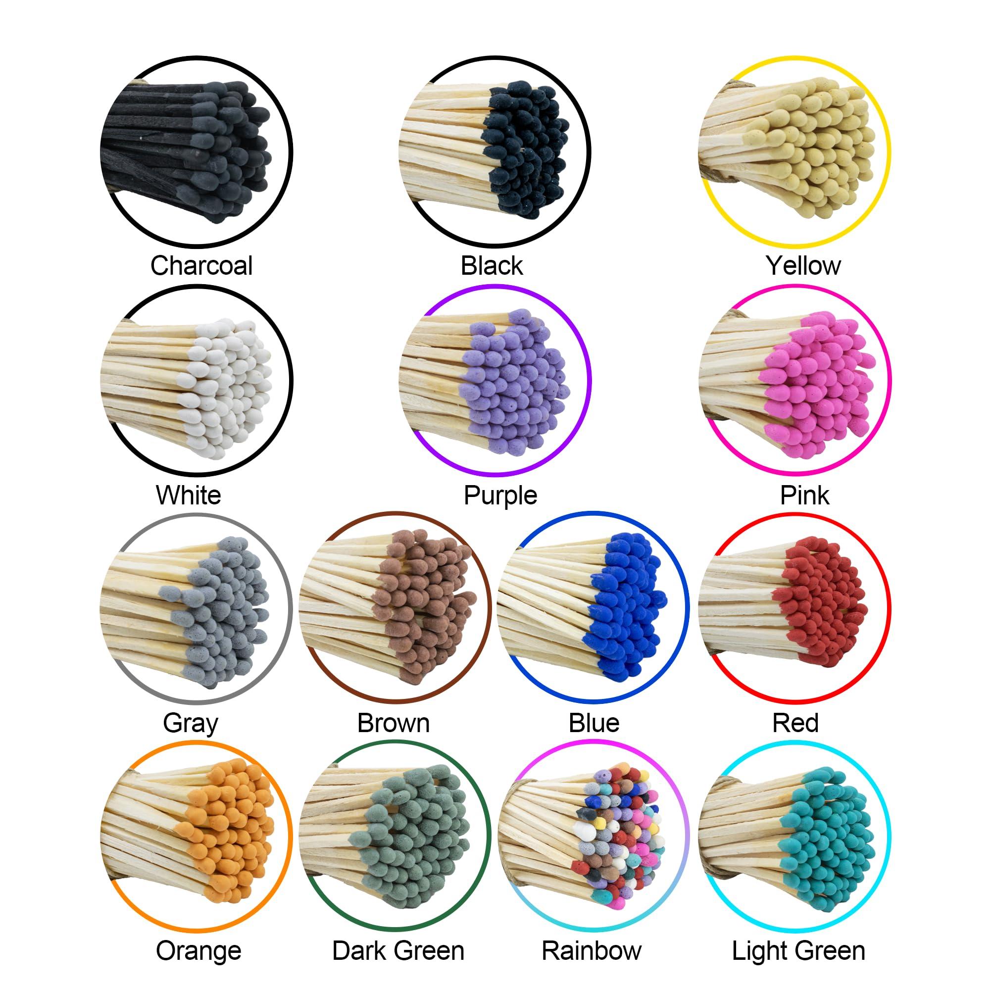 Chandler Studio 3 Inch Long Wooden Refill Matchsticks with Strike Stickers - Safety Matches Wholesale Bulk Loose by Chandler Studio (Choose Colors, 200 Pieces)