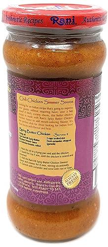 Rani Brand Authentic Indian Products Rani Spicy Butter Chicken Vegan Simmer Sauce (Creamy Tomato, Red Pepper & Spices) 14oz (400g) Glass Jar ~ Easy to Use | Vegan | No Colors | All Natural | NON-GMO | Gluten Free | Indian Origin