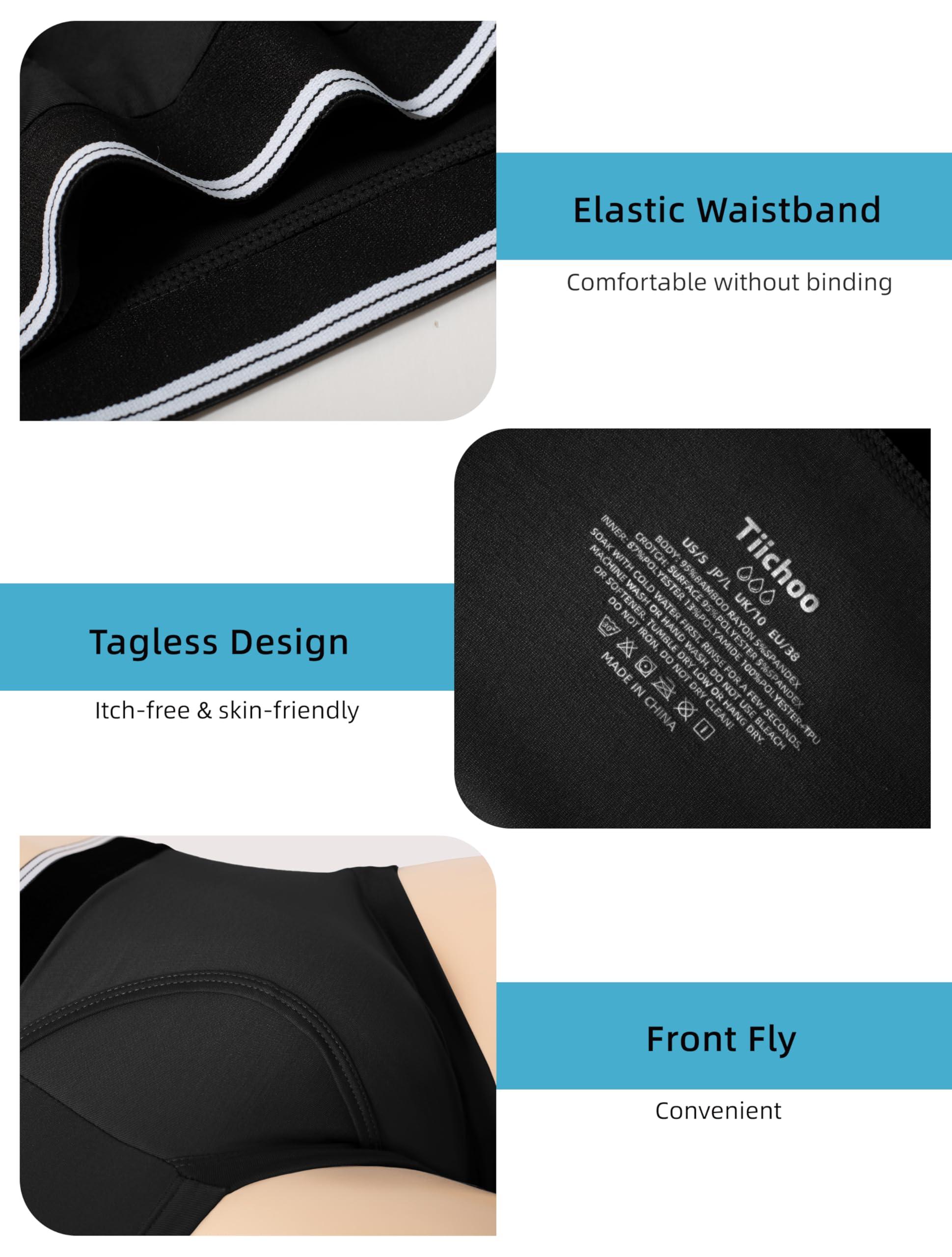 TIICHOO TIICHOO Washable Incontinence Underwear for Men Soft Male Protective Leak Proof Briefs with 50 ml Absorbency 5 Pack(XX-Large, 5 Black)