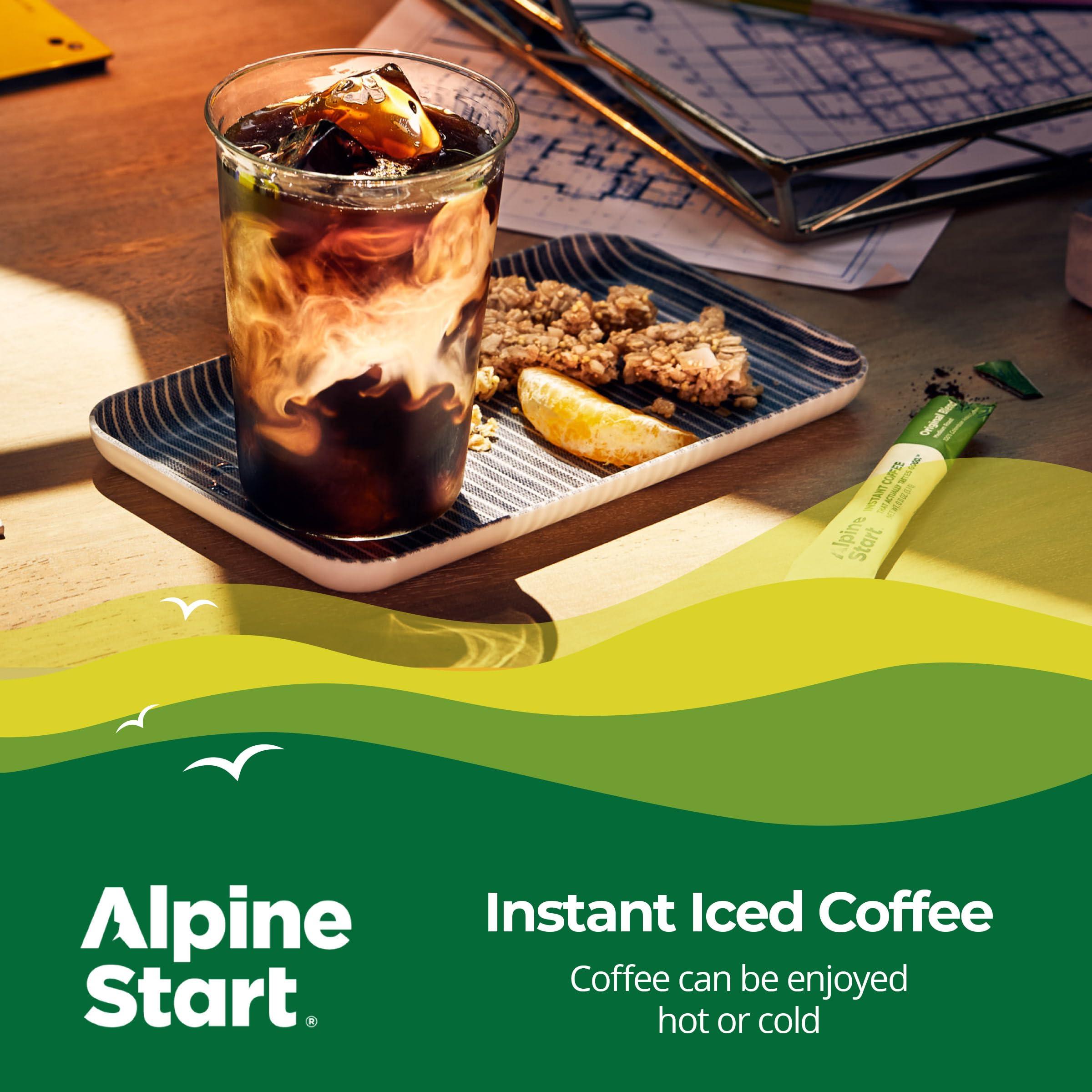 Alpine Start Alpine Start Instant Coffee Medium Roast Original Blend from High Altitude Arabica Beans, Enjoy Hot or Cold, Dairy Free, Soy Free (0.11 Oz) Pack of 8