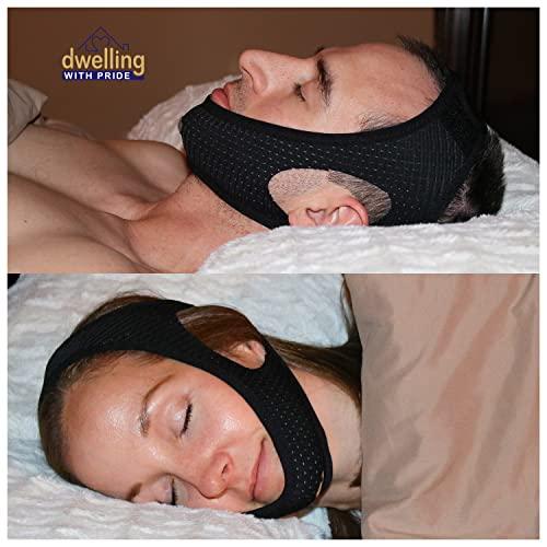 Dwelling With Pride Anti Snore Chin Strap | Anti-Dry Mouth Chin Strap for CPAP Users | Stop Noise | Snoreless Sleeping Solution for Men and Women | Breathing Aid for Snoring
