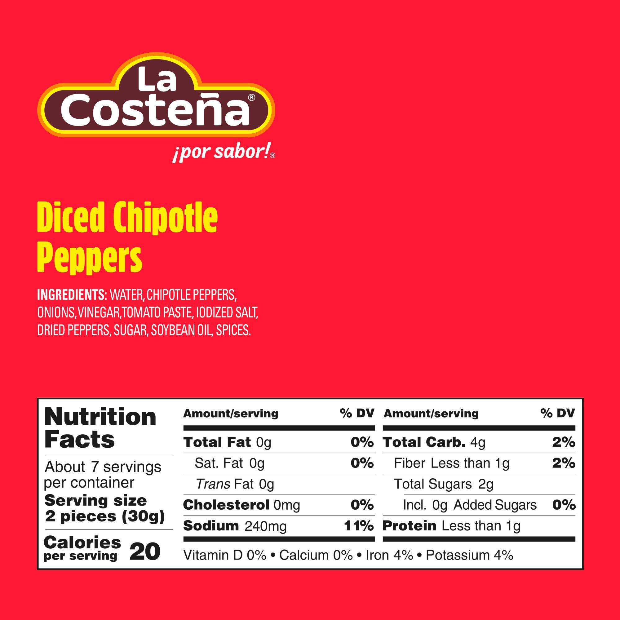 La Costeña La Costea Chipotle Diced Peppers, 8.11 Ounce (Pack of 12)
