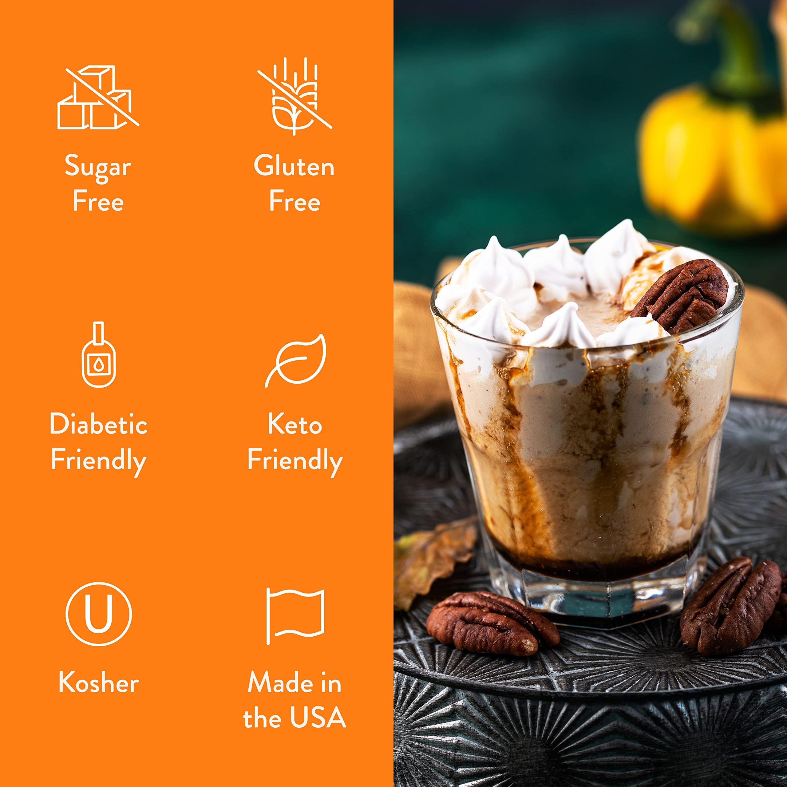 Jordan's Skinny Mixes Jordan\'s Skinny Syrups Sugar Free Coffee Syrup, Caramel Pecan Flavor Drink Mix, Zero Calorie Flavoring for Chai Latte, Protein Shake, Food & More, Gluten Free, Keto Friendly, 25.4 Fl Oz, 2 Pack