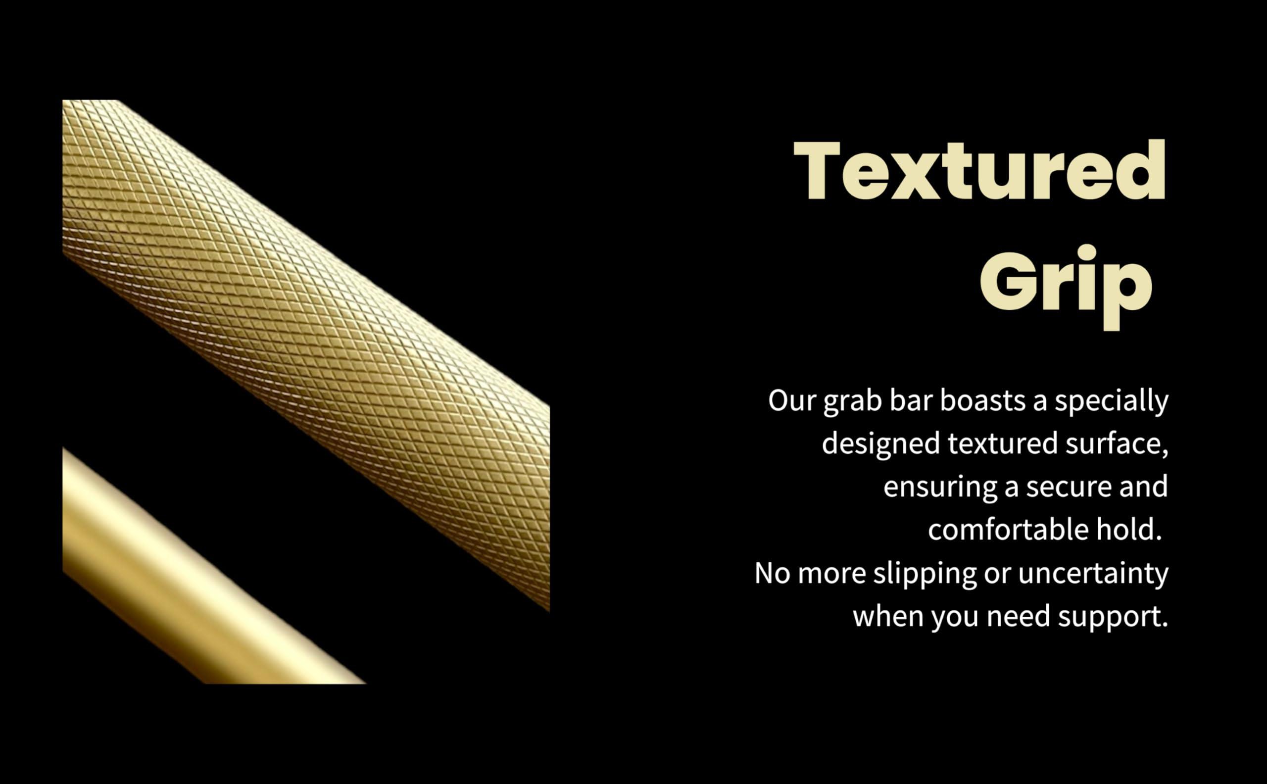 ANHEL ANHEL 30 Stainless Steel Bathroom and Toilet Grab Bar - Foldable, Flip-Up, U-Shaped, Anti-Slip with Textured Grip, Screw-in for Elderly, Disabled, Handicapped Support, Brushed Gold