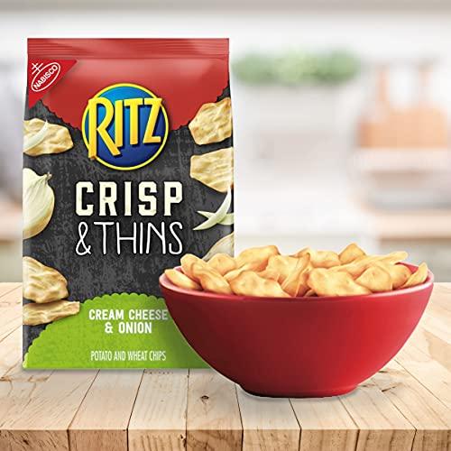Ritz Ritz Crisp and Thins Cream Cheese and Onion Chips, 7.1 Oz