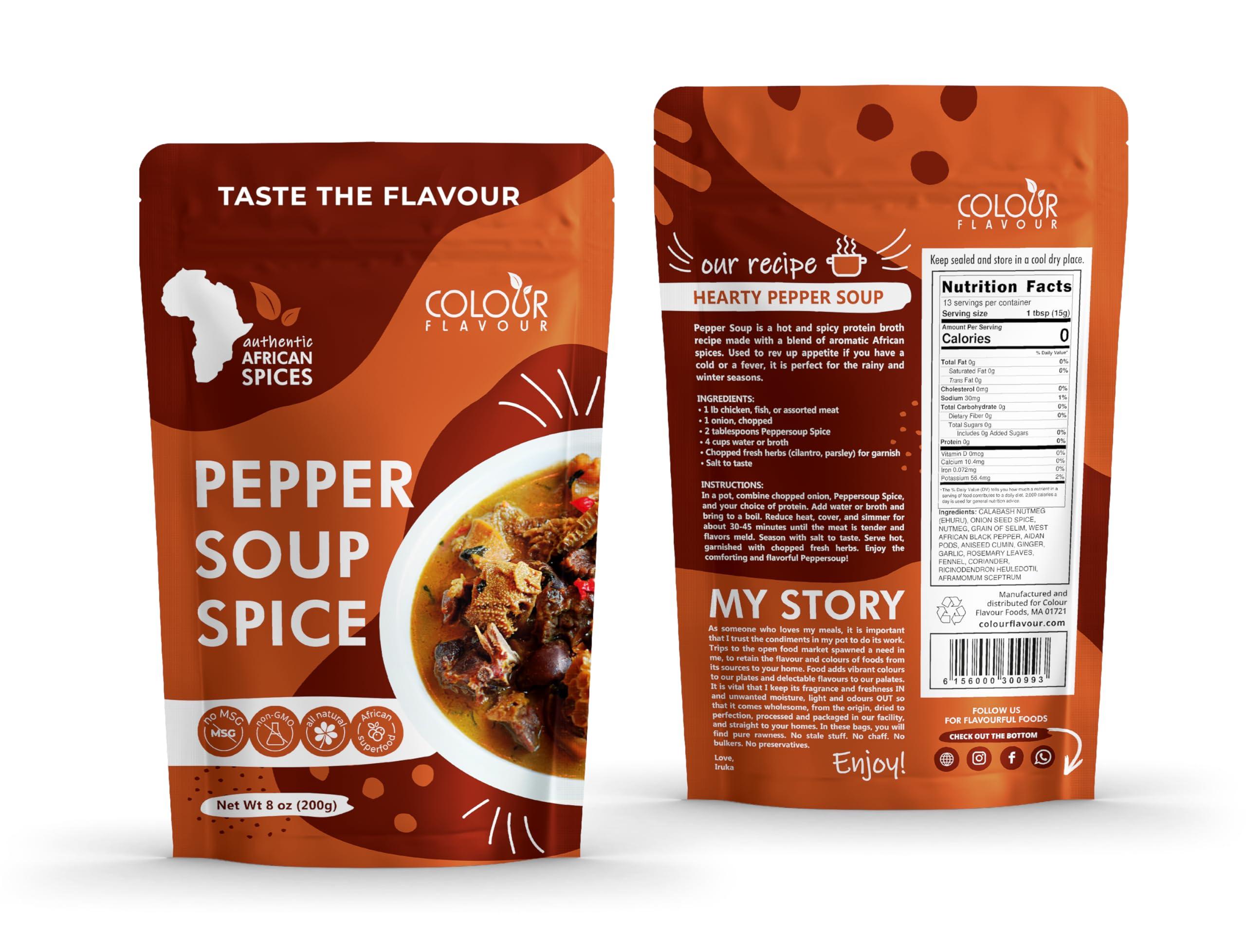 Colour Flavour COLOUR FLAVOUR PEPPER SOUP SPICE SEASONING | Soup seasoning | Made from Organic Herbs and Spices | A Unique Blend of Whole Superfoods | No preservatives | No Chaff | No Added Color | All Natural