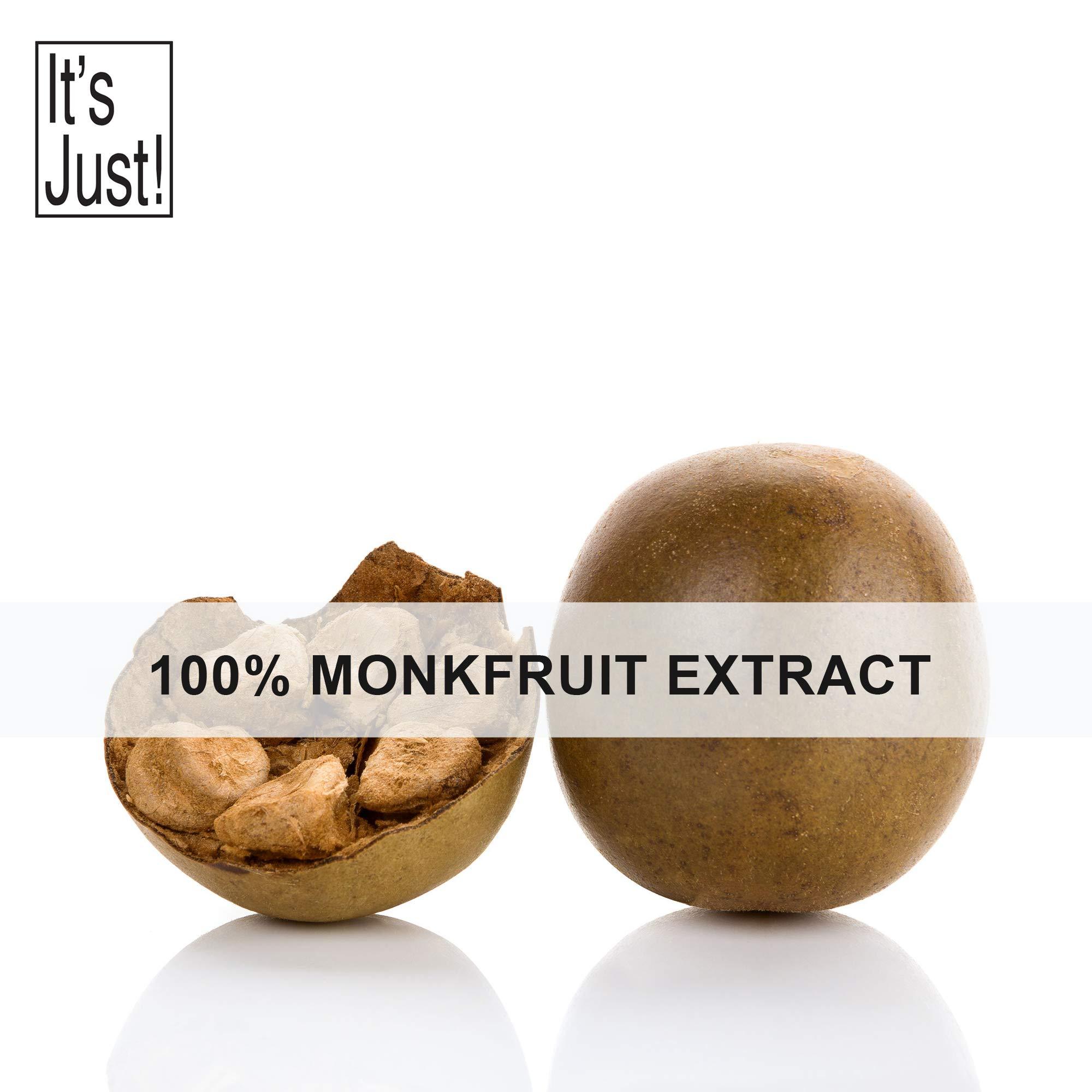 It's Just! It\'s Just! - 100% Monkfruit Extract Powder, Keto Friendly Sweetener, Monk Fruit, Sugar-Free, Non-GMO, Non-Glycemic (25% Mogroside V, 1.5oz / 42g)