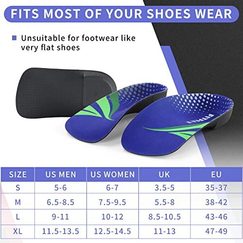 FitFeet FitFeet 3/4 Arch Support Insoles for Men and Women, Plantar Fasciitis Insoles, Orthotic Inserts for Flat Feet Over-Pronation, Rigid High Arch Support Shoe Insoles for Heel Spurs Foot Pain Relief, M