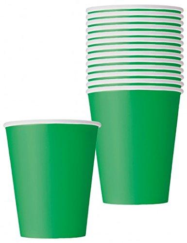 Unique Premium Emerald Green Paper Cups Set - 9 oz (14 Pcs) - Elegant & Eco-Friendly Party Drinkware - Perfect for Birthdays, Showers, & Special Celebrations