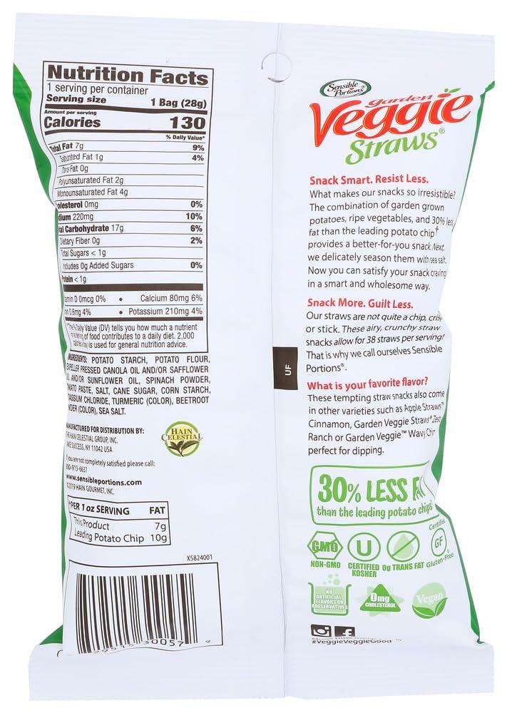 Sensible Portions Sensible Portions Garden Veggie Straws with Sea Salt 1 Box of 6 - 1 Oz Bags by Sensible Portions