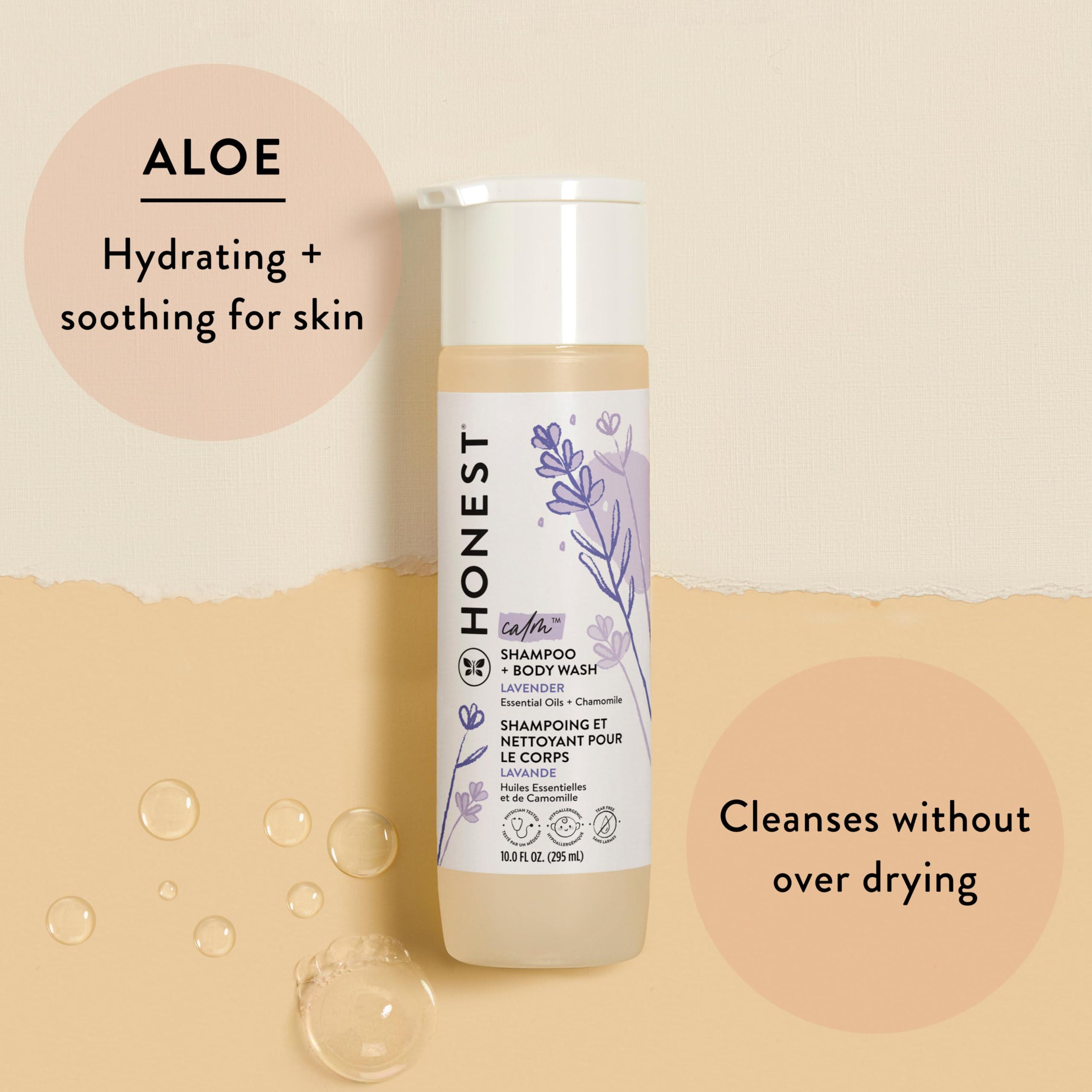 The Honest Company The Honest Company Lavender Calm 2-in-1 Cleansing Shampoo + Body Wash + Conditioning Detangler Bundle | Naturally Derived, Tear-free, Hypoallergenic | 10 fl oz, 4 fl oz