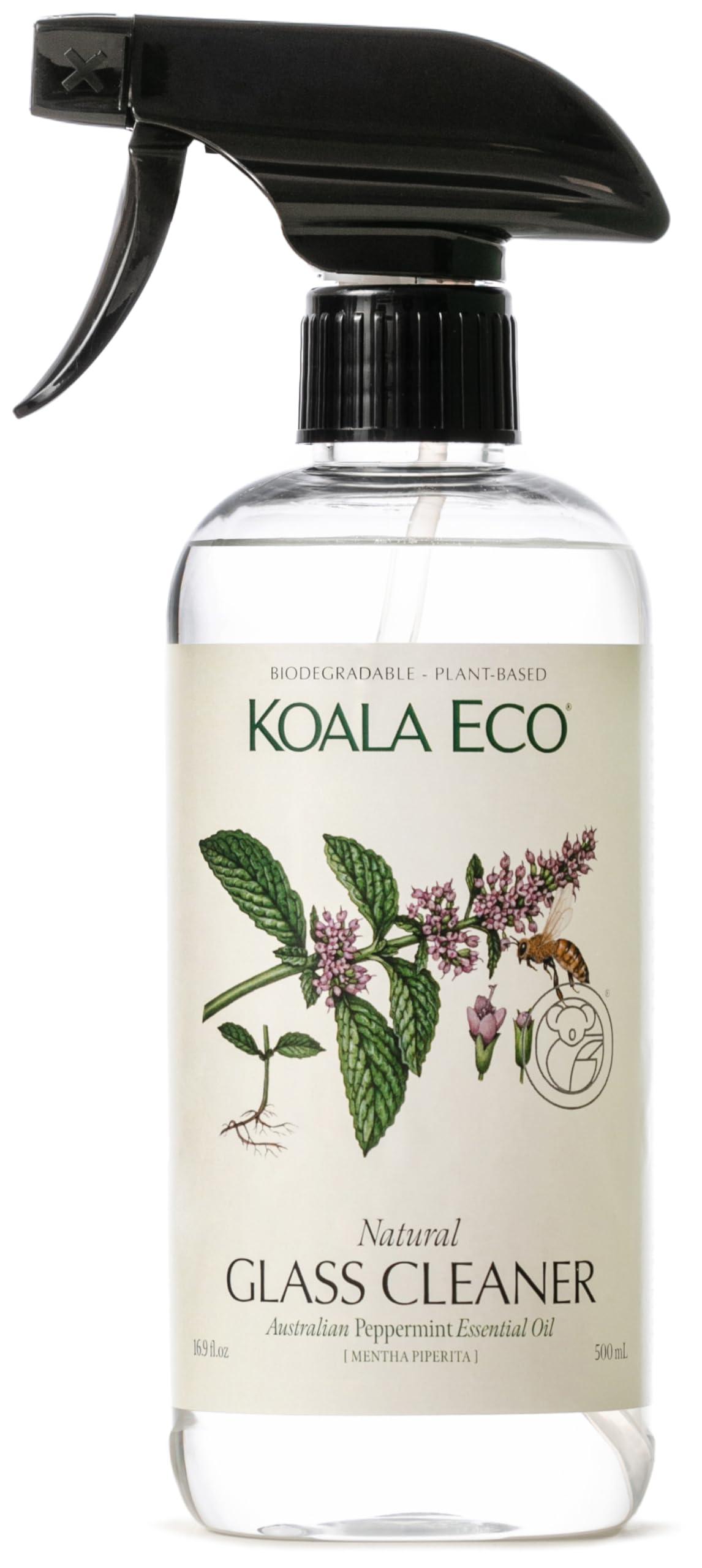 Koala Eco Koala Eco Natural Glass Cleaner - Plant-Based, Eco-Friendly - with Australian Peppermint Essential Oil - 16oz