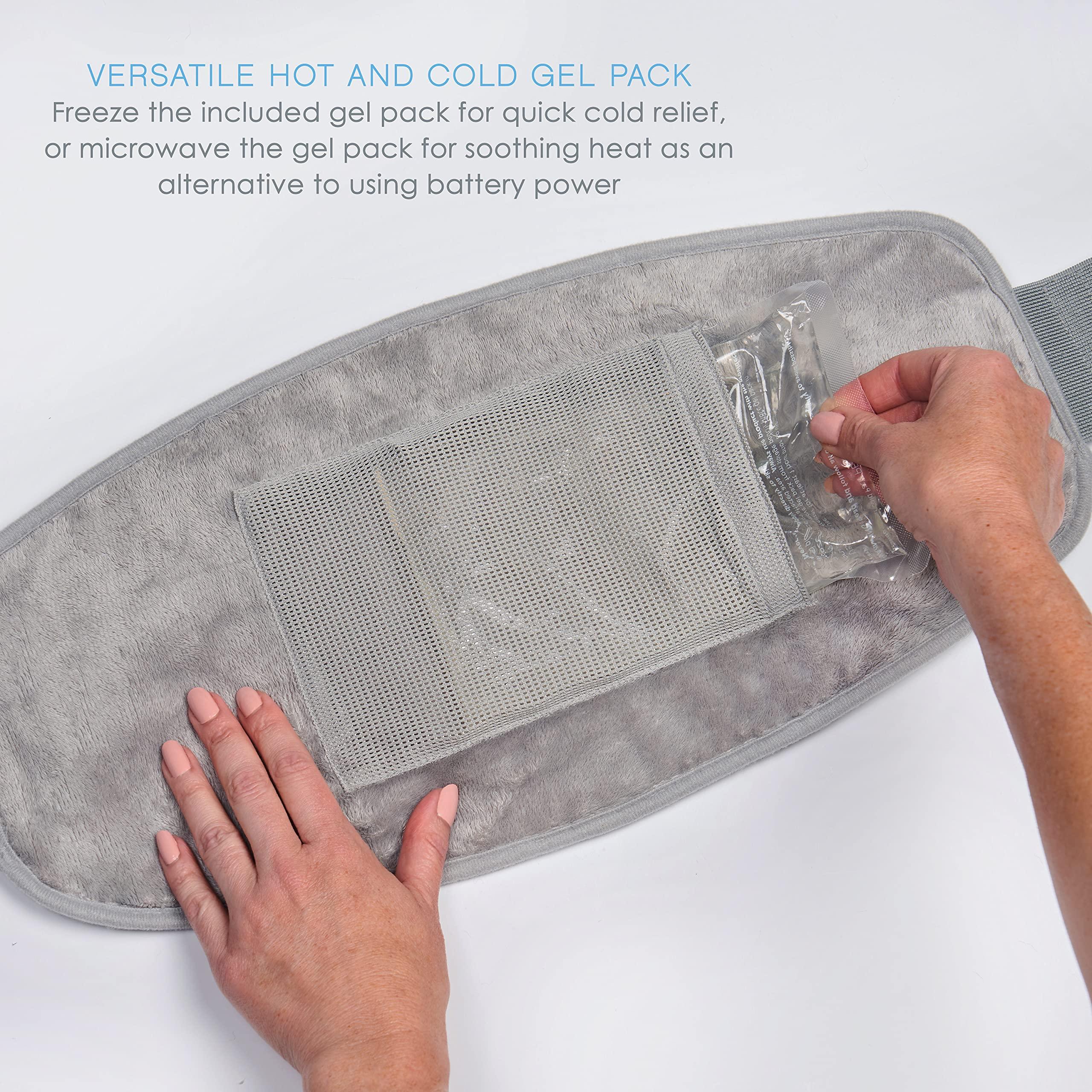 Pure Enrichment Pure Enrichment PureRelief Cordless Lumbar and Abdominal Heating Wrap - 4 Heat Settings, 2-Hour Portable Use, Optional Hot/Cold Gel Pack, Super-Soft Micromink, and Universal Fit Strap