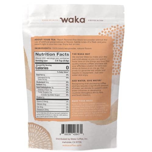 Waka Coffee Waka Premium Instant Tea No Sugar Added & Unsweetened Concentrated Tea Powder (Green & Peach)
