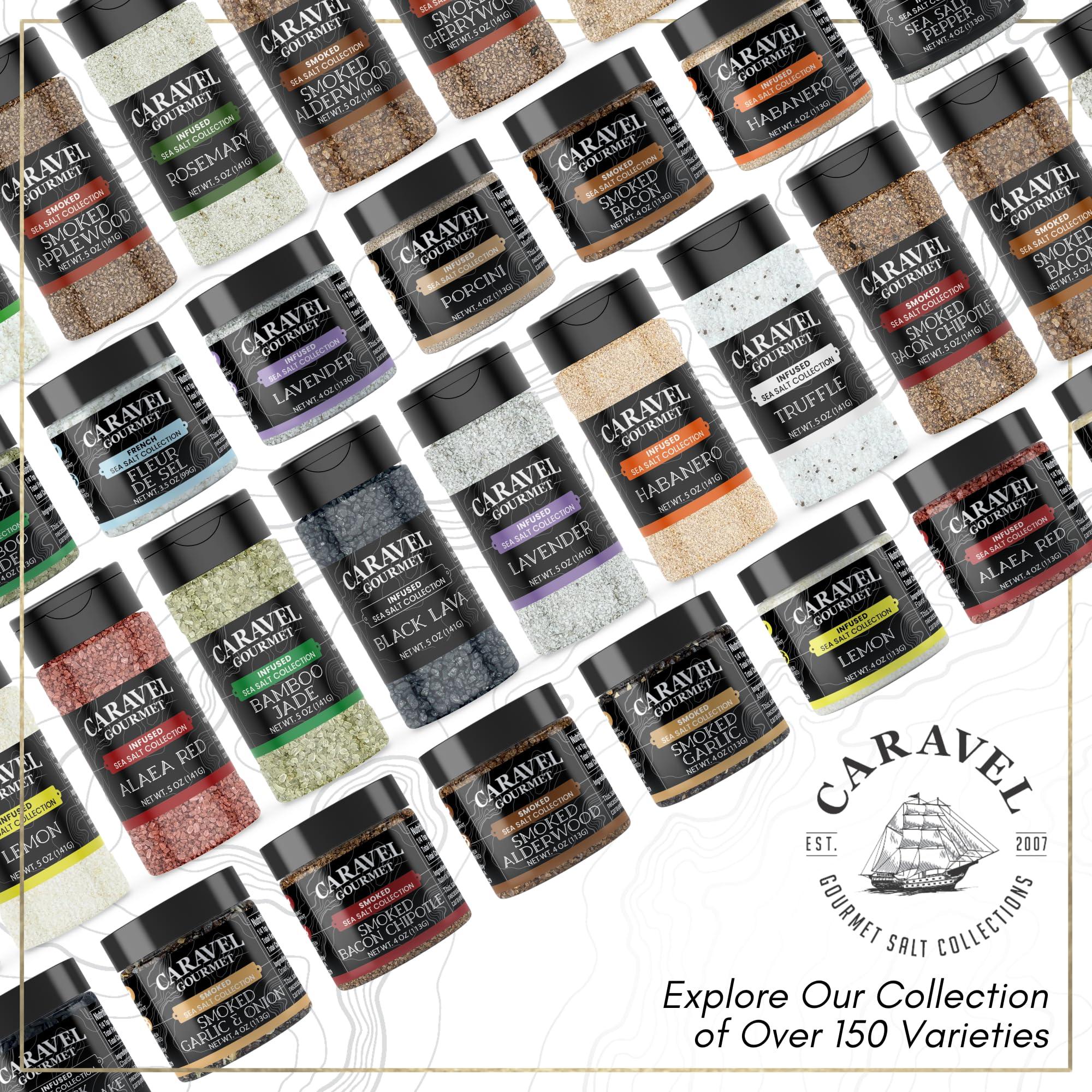 Caravel Gourmet Smoked Bacon Salt - Bacon Seasoning Great for Cooking or as a Finishing Salt - Alderwood Smoked Sea Salt - 5 oz Shaker - Caravel Gourmet