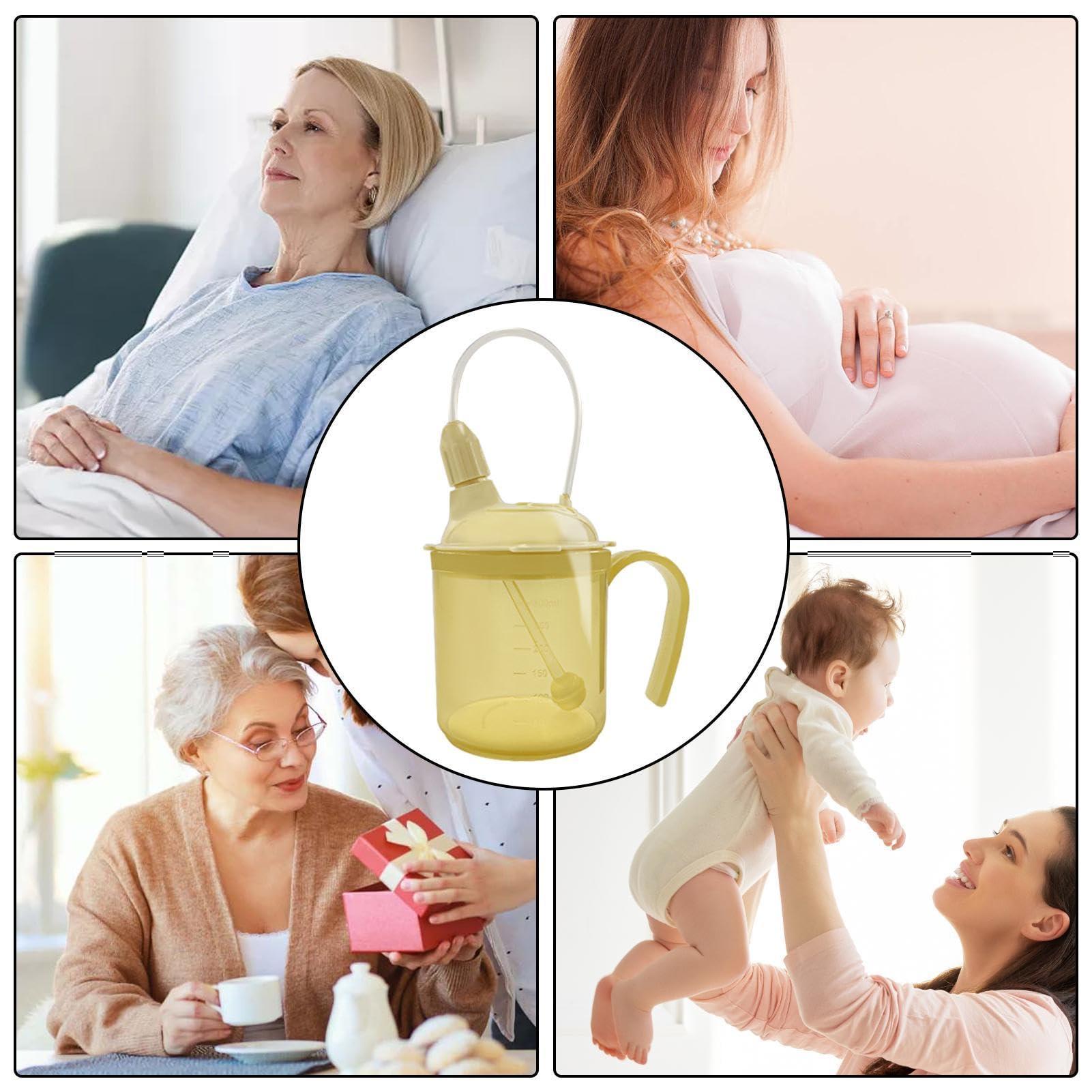 GEDOX GEDOX Adult Sippy Cups - Leak Proof Adult Cup | 300ml Spill Proof Drinking Cup | Lightweight Elderly Sippy Cup | No More Spills Cups For Adults | Hot Cold Beverages For Adult Training Cup, Creamy