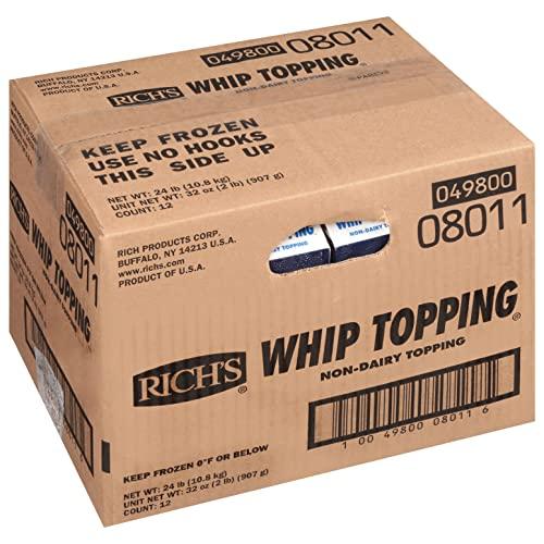 Rich\'s Rich\'s Non-Dairy Liquid Whip Topping, Thaw, Pour, and Whip for a Sweet Dessert Filling and Topping, 2lb Cartons, 12 per case