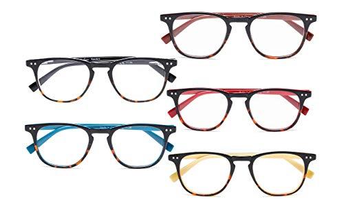 Eyekepper Eyekepper Reading Glasses 5 Pack Mixed Color Vintage Readers Men Women +3.50