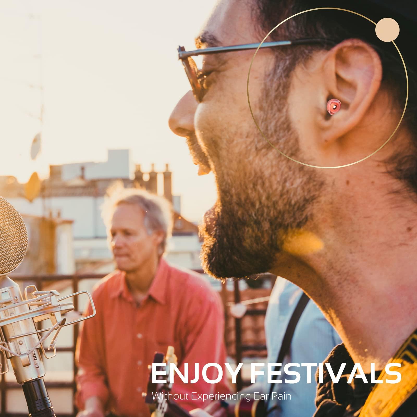 Mumba High Fidelity Concert Earplugs, Reusable Musicians Ear Plugs, 24dB Advanced Filter Technology Ear Protection for Music Festivals, DJs, Musicians