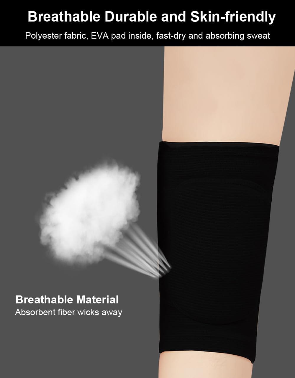 SUJAYU SUJAYU Knee Pads for Women Men, Dance Knee Pads Wrestling Knee Pads Basketball Knee Pads Volleyball Knee Pads for Women, Knee Protector Soft Knee Pads for Work (Black, Large)