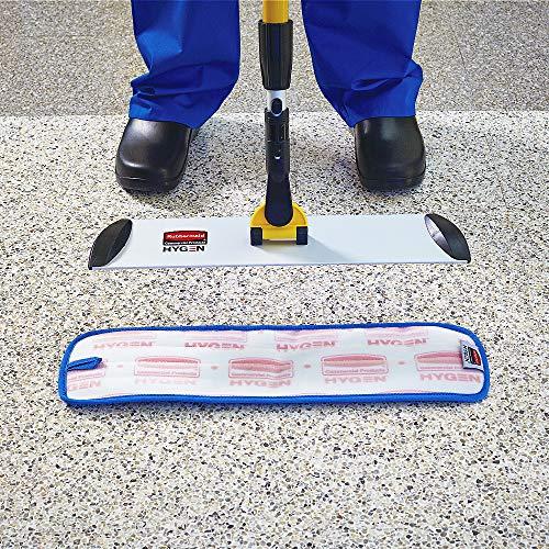 Rubbermaid Rubbermaid Commercial Products Mop Head for Microfiber Damp Mop, 18-Inch, Blue, Heavy-Duty Single Sided Cleaning Cloth for Hardwood/Tile/Laminated Floors in Kitchen/Lobby/Office