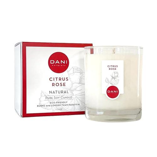DANI DANI Naturals Scented Soy Candle - 7.5 Ounces (Citrus Rose)