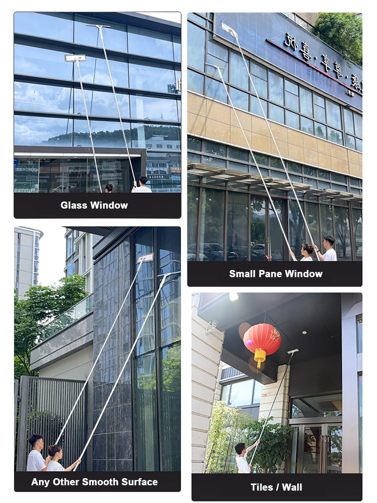 AMUFJJ AMUFJJ Extra Long Window Cleaning Pole, 16 20 25 Feet 30 35 40 FT Window Washing Kit for Malls/Apartment, Glass Cleaner Tool for Tiles/Shower Glass Doors(Length 7.7m/25.3ft)