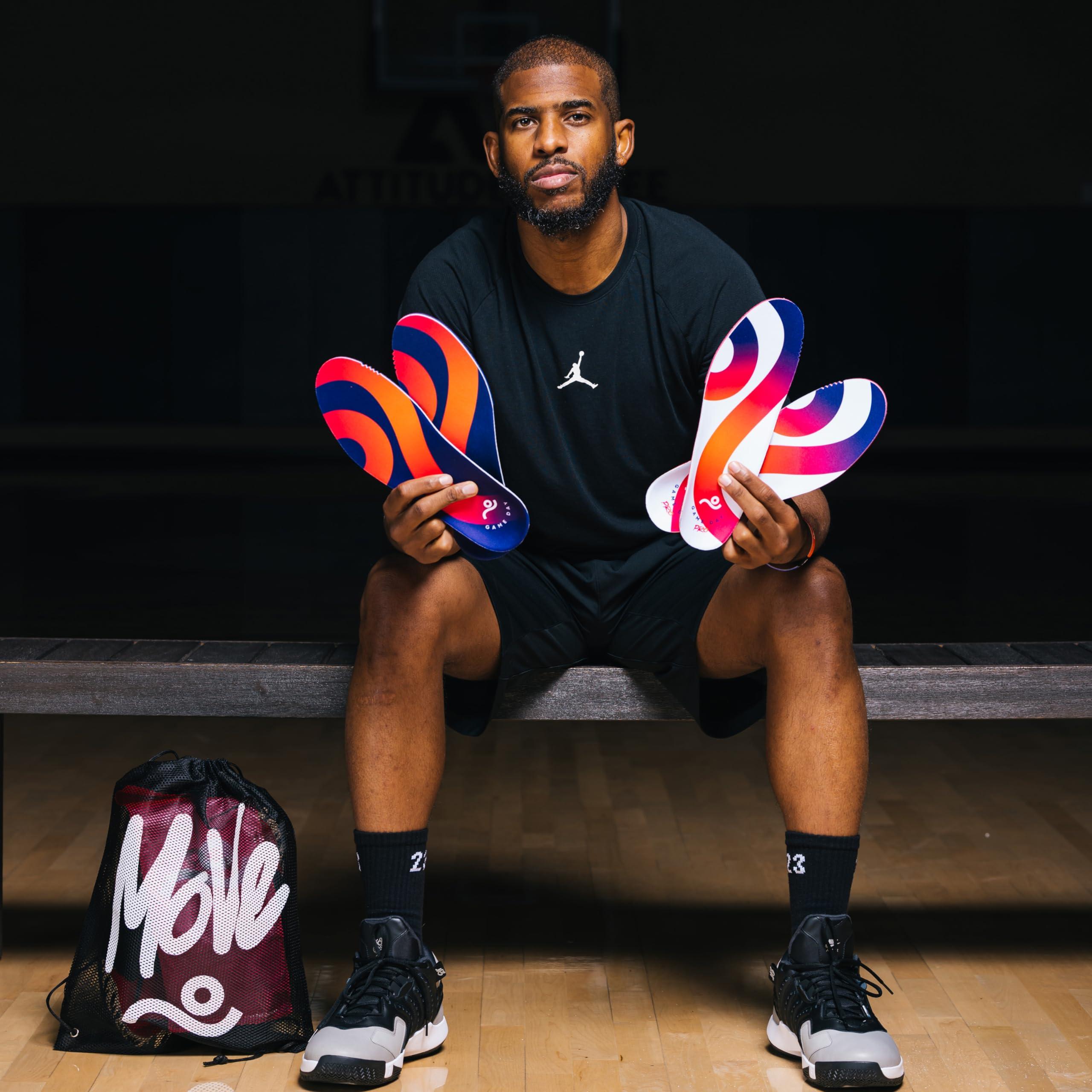 Move MOVE Game Day - All-Purpose Support Insoles - Plantar Fasciitis, Running, Shock Absorption, Flat Feet, Arch Support, Basketball, Active Lifestyle, Walking and Athletics (M 8-8.5 / WM 9.5-10)