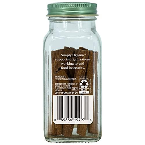 Simply Organic Simply Organic Cinnamon Sticks, Certified Organic | 1.13 oz | Pack of 3 | Cinnamomum burmannii (Nees & T. Nees) Blume