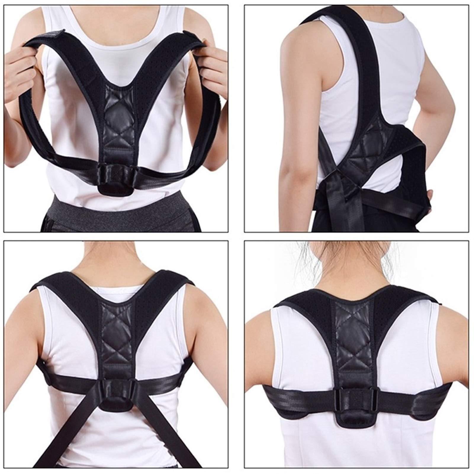 SADDPA SADDPA DSMYYXGS Bodywellness Posture Corrector Adjustable Useful Back Shoulder Straighten Black Support Brace Belt Unisex Adult (Color : Black)