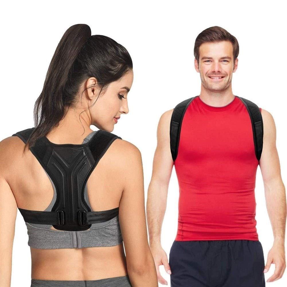 SADDPA DSMYYXGS Straighten Posture Corrector for Back Belt Prevent Slouching Relieve Pain Posture Straps Clavicle Support Brace for Women Men (Color : Black, Size : Large)