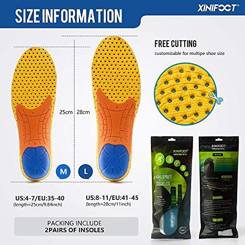 XINIFOOT XINIFOOT 2 Pairs Professional Plantar Fasciitis Shoe Insoles Running Insoles High Elastic Cushioning Inserts for Foot Relief, Shock Absorption Breathable Sports Feet Insoles for Women