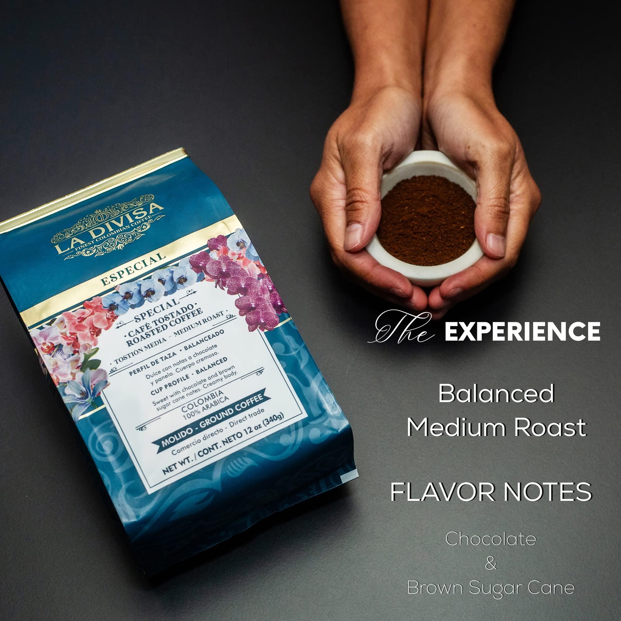 La Divisa La Divisa - Finest Colombian Coffee. Medium Roast (Special), Ground (12oz Bag). Always Fresh, Specialty and Single Origin Arabic Coffee Beans