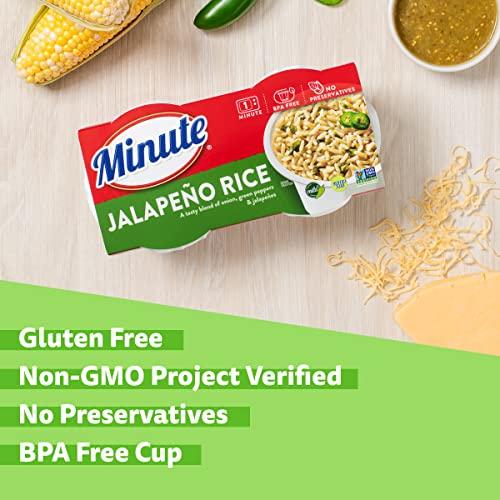 Minute Minute Ready-to Serve Jalapeo Rice, Microwavable Rice Cups, 4.4-Ounce Cups, 2 Count, (Pack of 8)