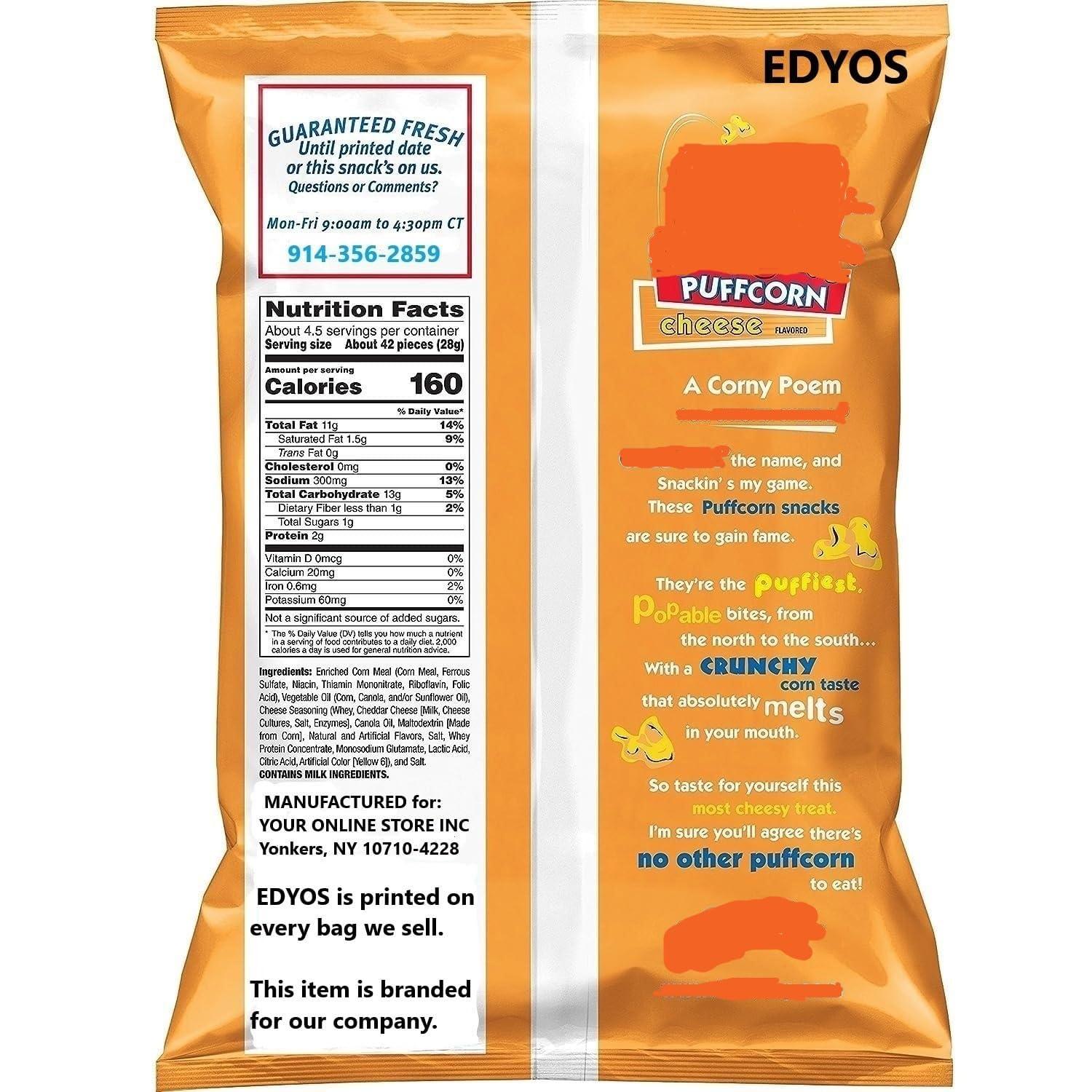 Your Online Store Inc Puffcorn Snacks, Cheese, 4.25 Ounce (Pack of 4)