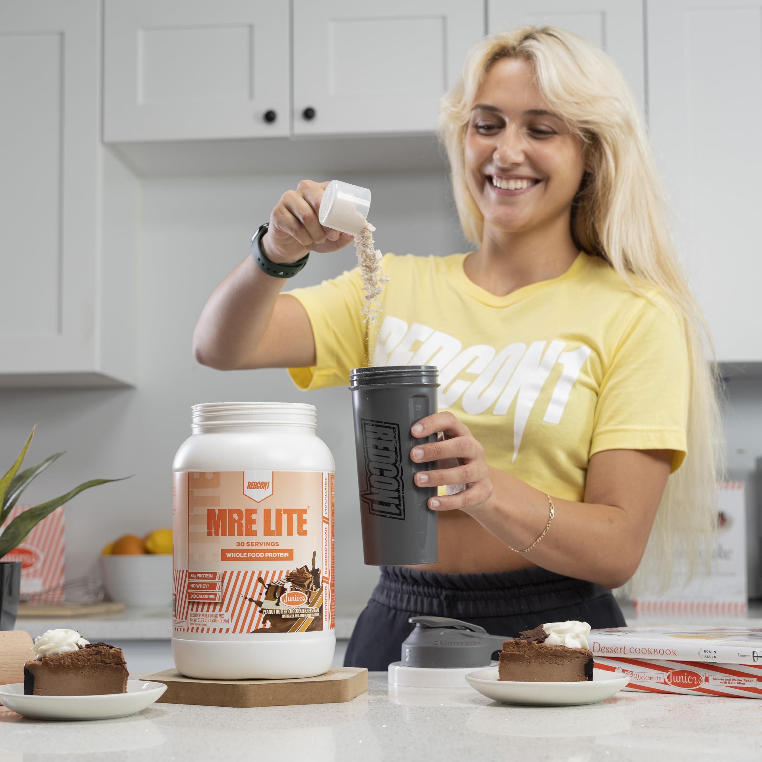 REDCON1 REDCON1 MRE Lite Whole Food Protein Powder, Juniors, Peanut Butter Chocolate Cheesecake - Low Carb, Whey Free Meal Replacement with Animal Protein Blends & MCT Oils - Easy to Digest (30 Servings)