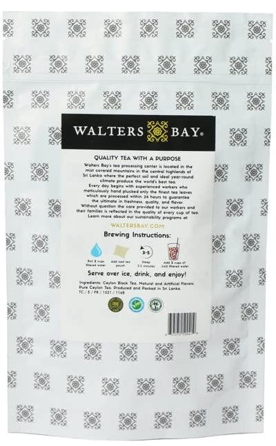 Walters Bay Walters Bay Blueberry Pomegranate Iced Tea, 12 Count, Quart Sized Tea Bags, Ceylon Black Tea, Unsweetened, Wild Blueberry Pomegranate Flavor, 100% Hand Plucked, Sri Lankan Tea