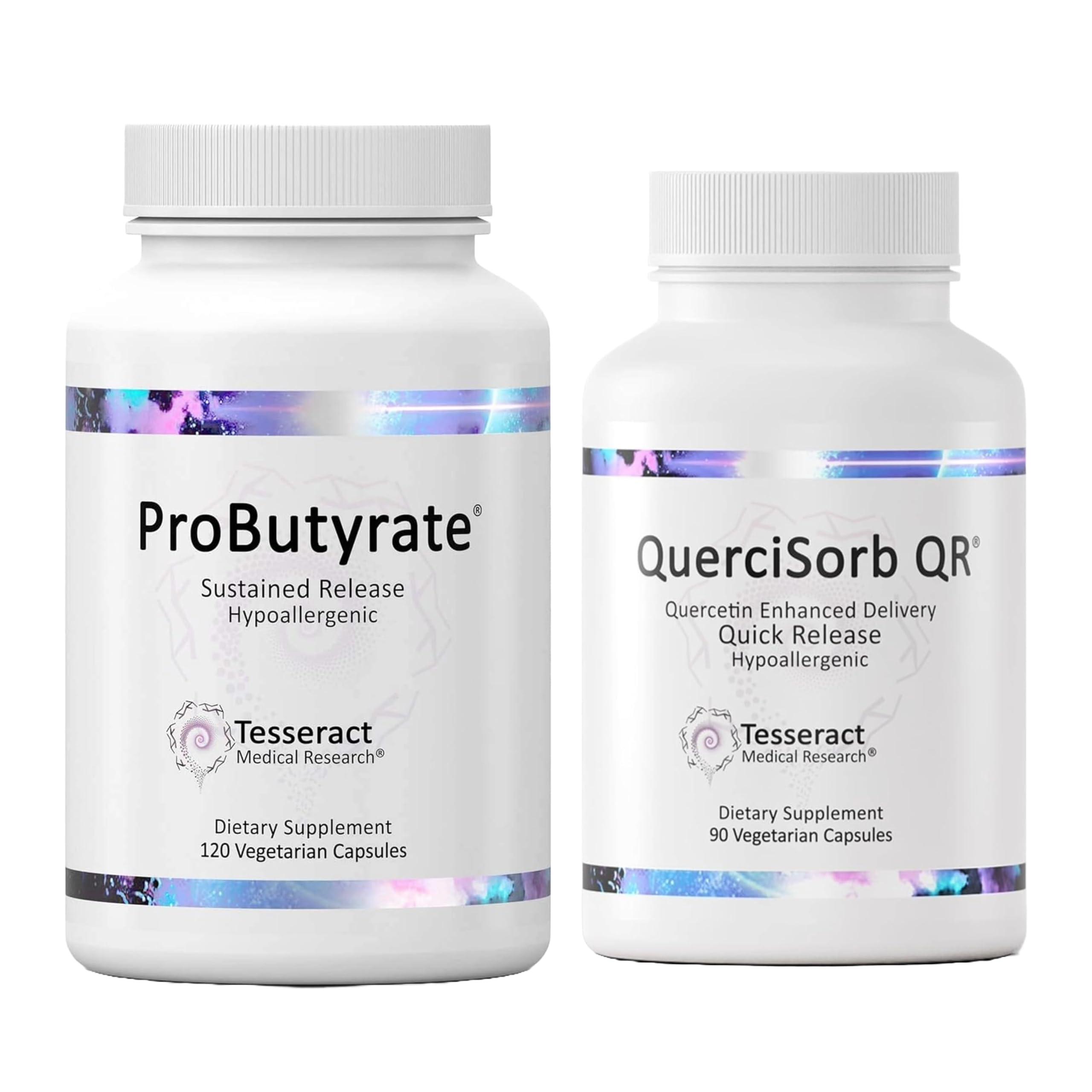 Tesseract Medical Research Tesseract Gut & Immune Support Bundle ProButyrate 600mg & QuerciSorb Quercetin 400mg, 120 + 90 Capsules, Hypoallergenic, Gastrointestinal & Immune Health