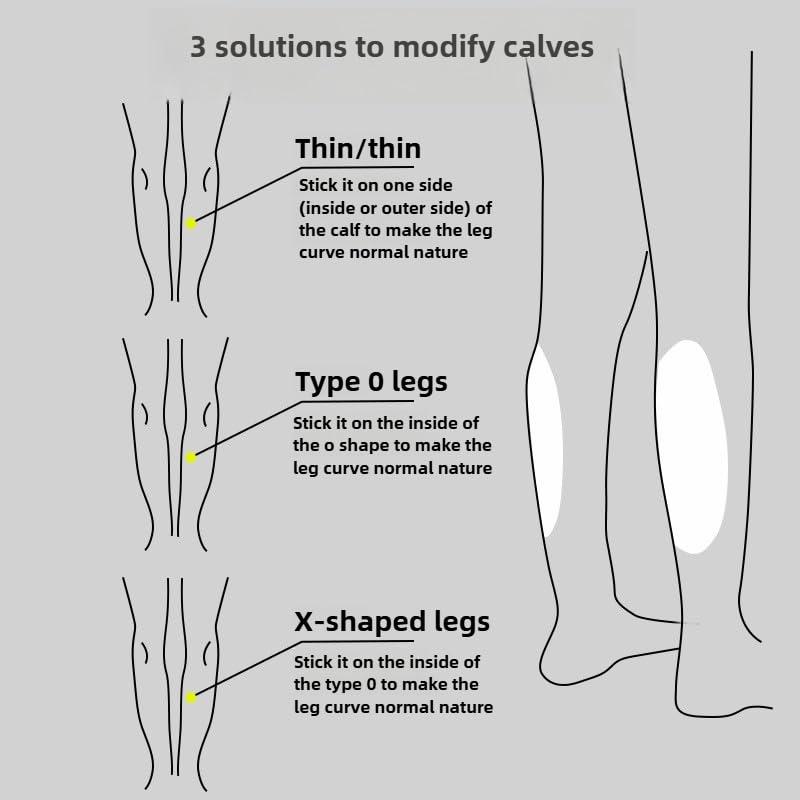 getuse getuse Silicone Adhesive Calf Pads - Soft Invisible Shaping Patch for Crooked or Thin Legs, 2 Pair Set, Comfortable Self-Adhesive Silicone Calf Straighteners (Coffee 120)