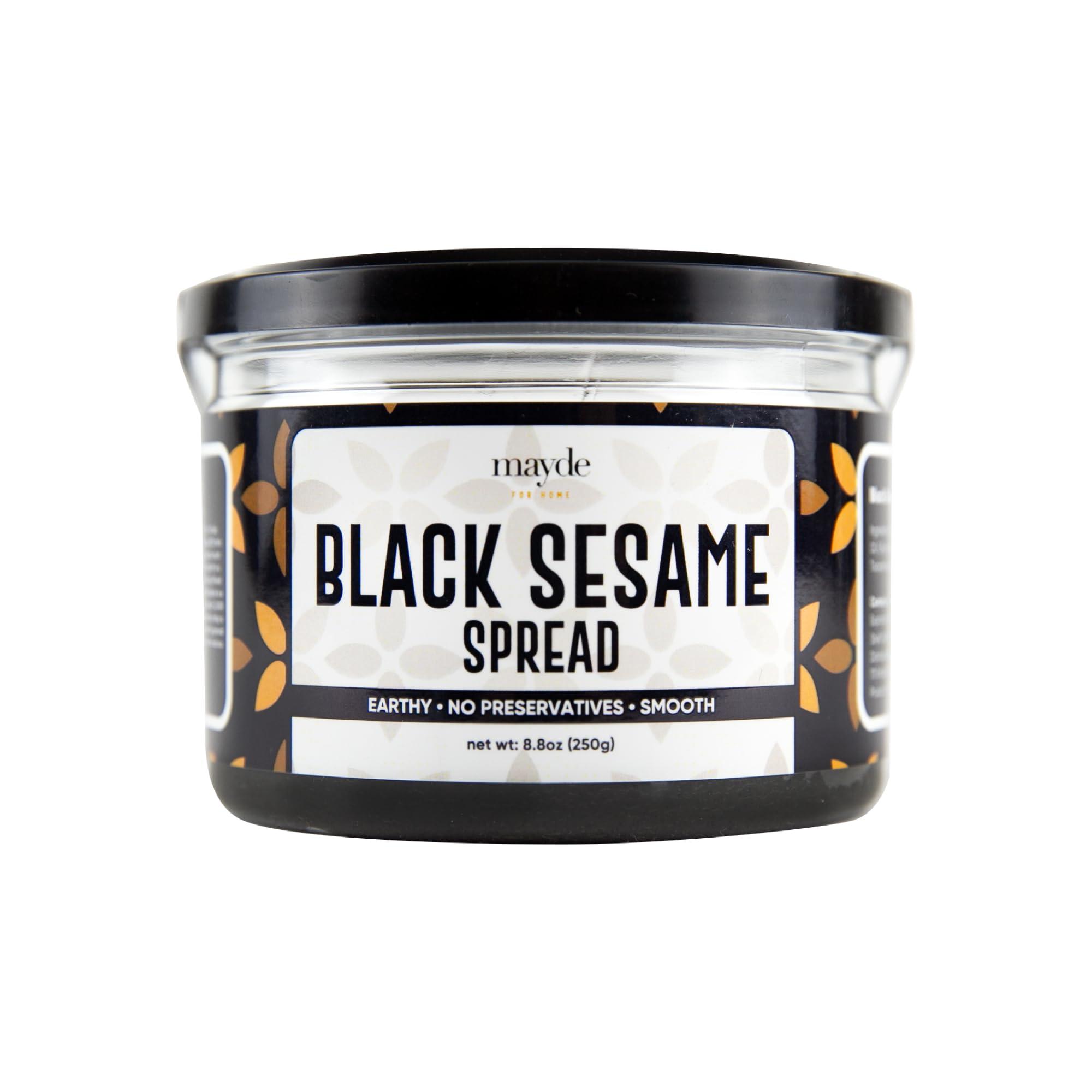 Mayde Mayde Black Sesame Paste Spread, Premium Ground Black Sesame Jam (8.8 oz, Black Sesame)