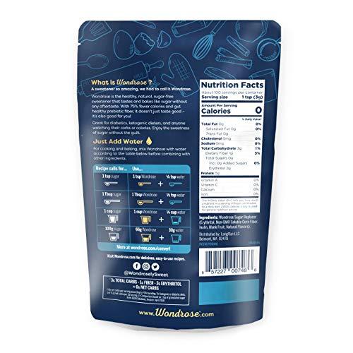 Keto and Co Wondrose Sugar Replacer by Keto and Co | Replaces Sugar Cup for Cup |0 Net Carbs | Sugar free, Diabetic Friendly, Natural, Gluten Free, Prebiotic Fiber | (Granulated, 10.5 oz Replaces 1 Lb of Sugar)