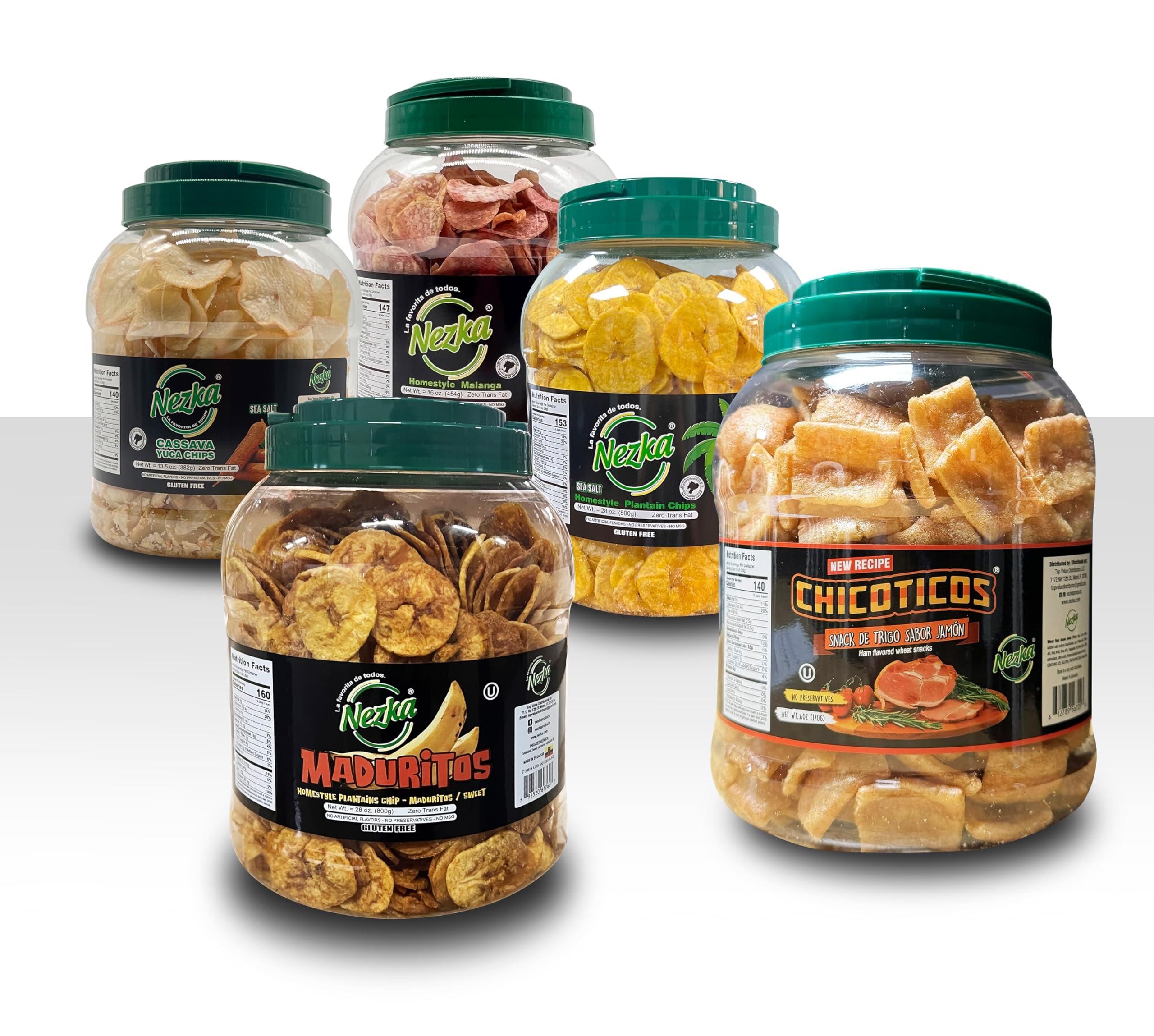 NEZKA Nezka Lightly Salted Plantain Chips - Delicious Crunchy Snacks and Side Dish - Gluten Free, Vegan, Non-GMO - 28 Oz