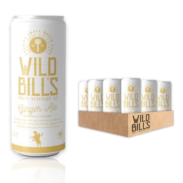Wild Bill's Wild Bill\'s Vanilla Cream and Ginger Ale Soda Bundle, Classic Craft Soda Pop Soft Drinks, Sodas Made with Pure Cane Sugar, Caffeine Free, NO High Fructose Corn Syrup, Gluten Free, Vegan, 12 Oz 24 Pack