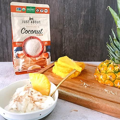 Just About Organic Coconut Flour 1 lb Gluten Free, Vegan, Plant Based, Non-GMO | Just About Foods