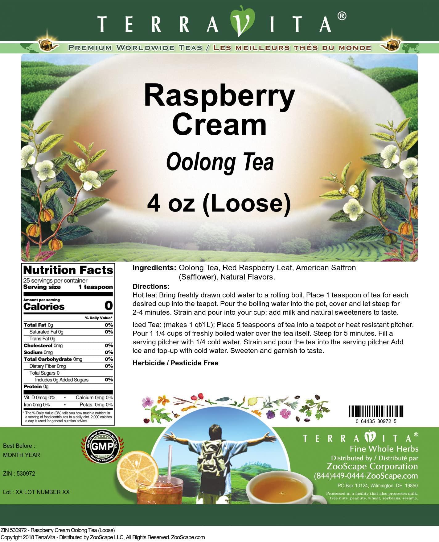 TerraVita Raspberry Cream Oolong Tea (Loose) (4 oz, ZIN: 530972) - 2 Pack