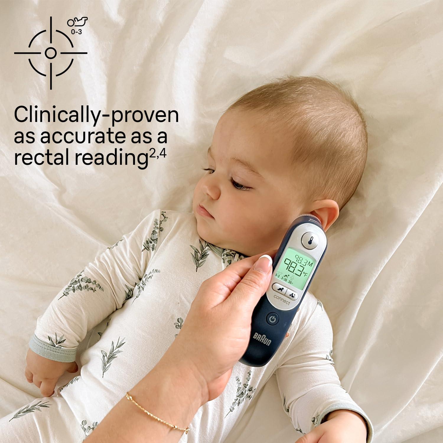 Braun Braun ThermoScan 7+ Connect Digital Ear Thermometer - Family Care App Compatible, Age Precision Technology, Color-Coded Digital Display, No. 1 Brand Recommended by Pediatricians, FSA and HSA Eligible